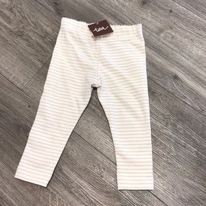 NWT Tea Collection cream and gold sparkle legging